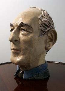 Sculpture painted terracotta bust of man male head study centrepiece